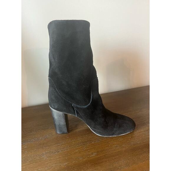 Free People Wild Rose Slouch Fringe Boot Black Suede Western - Size 36 (6-6.5) - Picture 5 of 11